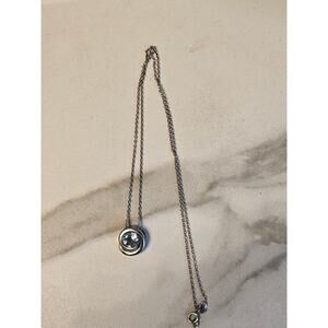 Sterling Silver 925 Sky Blue Topaz Pendant Necklace Crystal 18" Drop Cable Chain